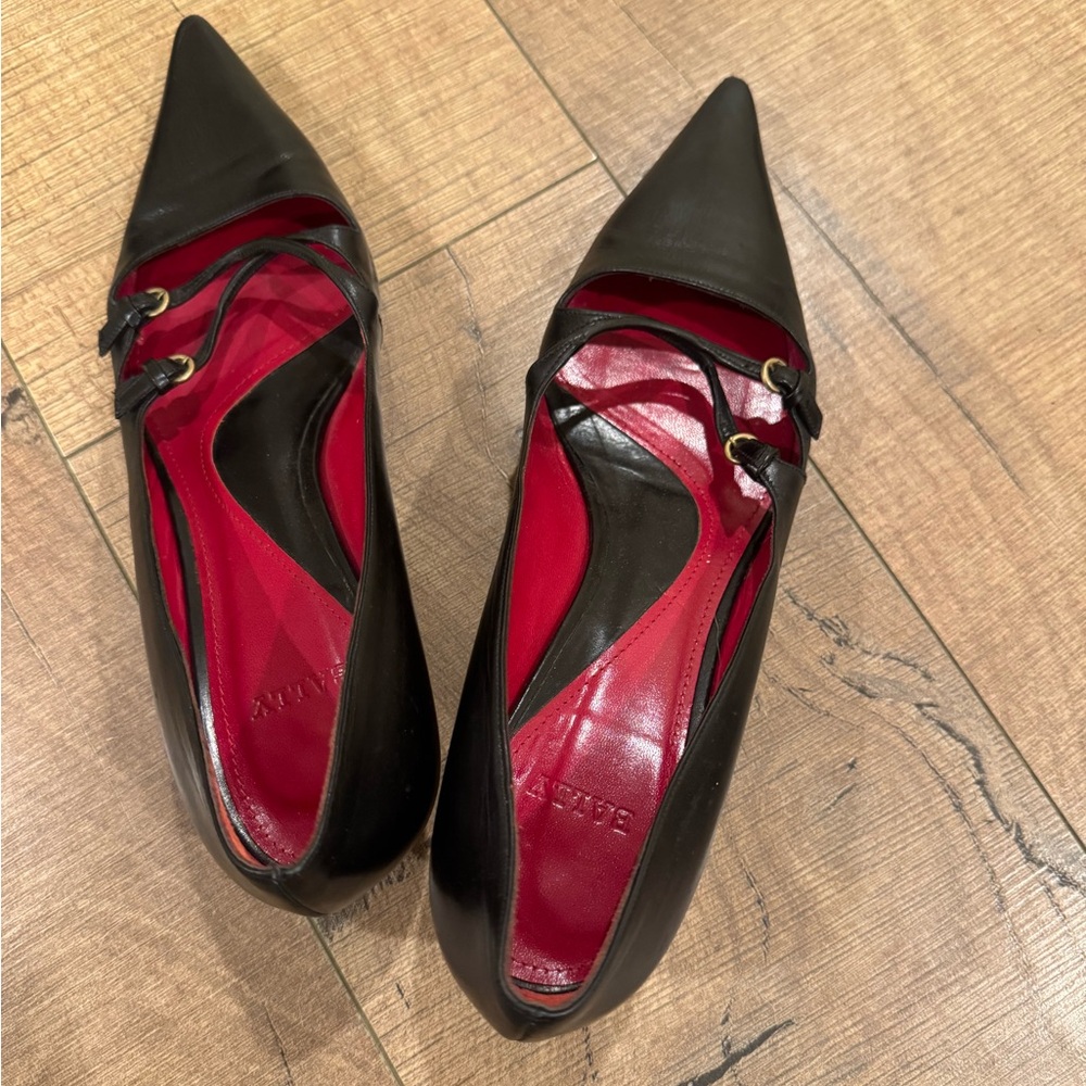 100% Auth Bally Black and Red Heels made in Italy (size 6.5)